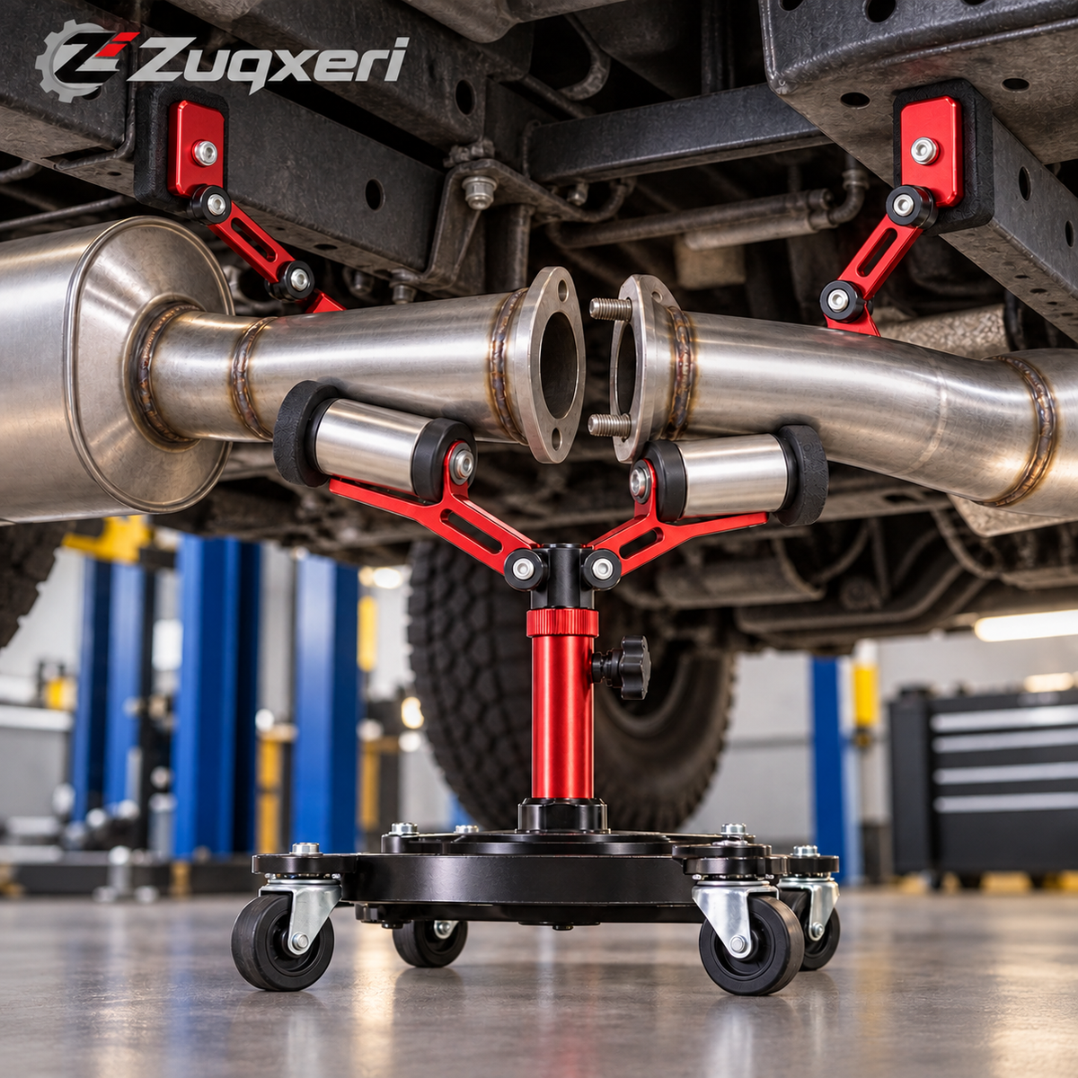 Zuqxeri ExhaustGlide Twin-Roller Alignment Cradle
